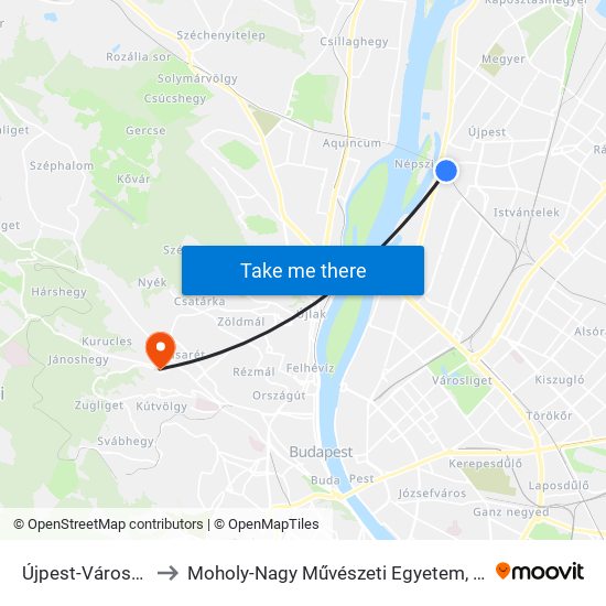 Újpest-Városkapu to Moholy-Nagy Művészeti Egyetem, Campus map