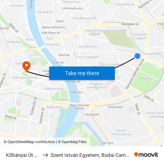 Kőbányai Út 31. to Szent István Egyetem, Budai Campus map