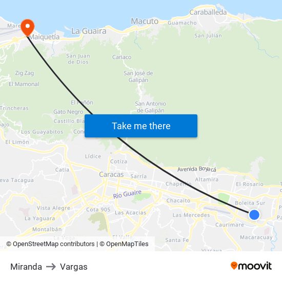 Miranda to Vargas map