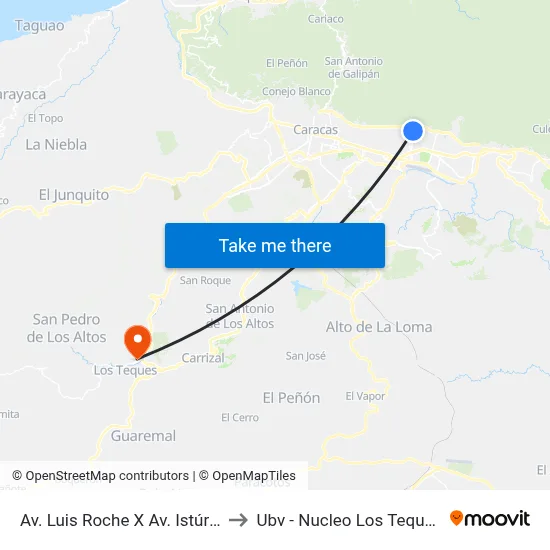 Av. Luis Roche X Av. Istúriz to Ubv - Nucleo Los Teques map