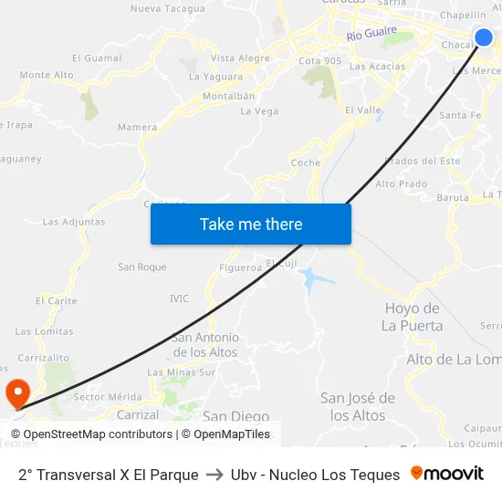 2° Transversal X El Parque to Ubv - Nucleo Los Teques map