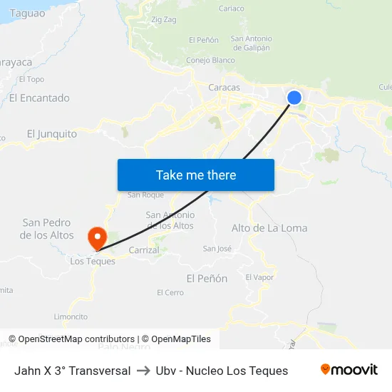 Jahn X 3° Transversal to Ubv - Nucleo Los Teques map