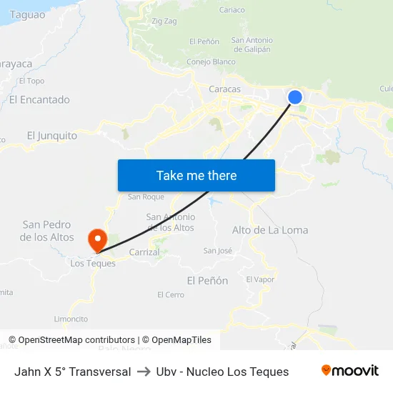Jahn X 5° Transversal to Ubv - Nucleo Los Teques map