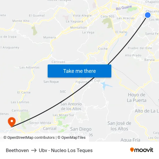 Beethoven to Ubv - Nucleo Los Teques map