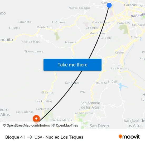 Bloque 41 to Ubv - Nucleo Los Teques map