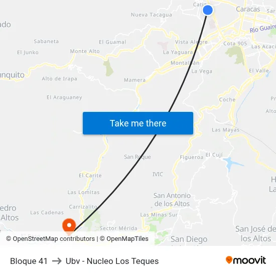 Bloque 41 to Ubv - Nucleo Los Teques map