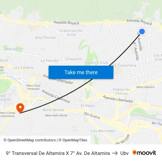 9° Transversal De Altamira X 7° Av. De Altamira to Ubv map