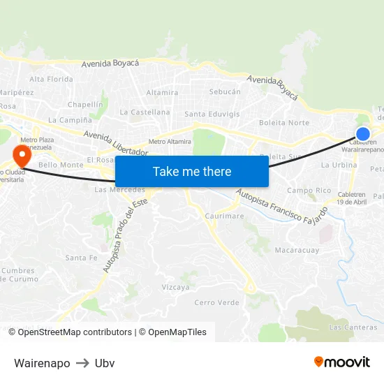 Wairenapo to Ubv map