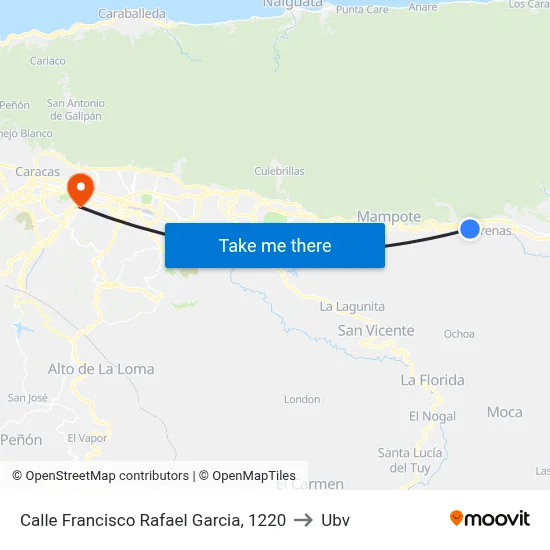 Calle Francisco Rafael Garcia, 1220 to Ubv map