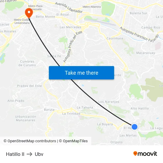 Hatillo II to Ubv map
