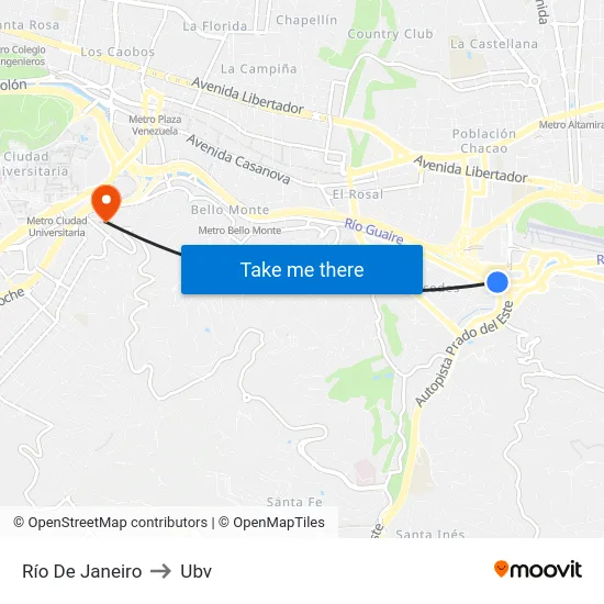 Río De Janeiro to Ubv map