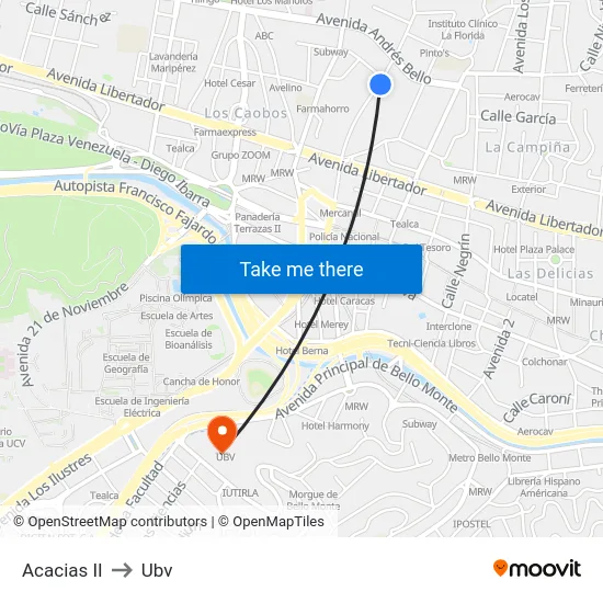 Acacias II to Ubv map