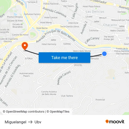 Miguelangel to Ubv map