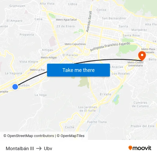 Montalbán III to Ubv map
