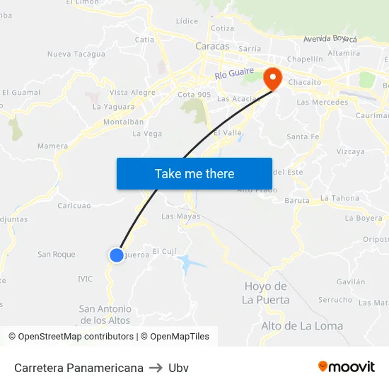 Carretera Panamericana to Ubv map