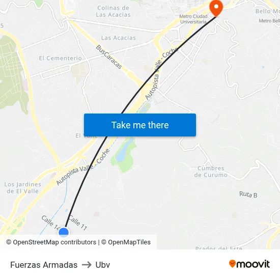 Fuerzas Armadas to Ubv map