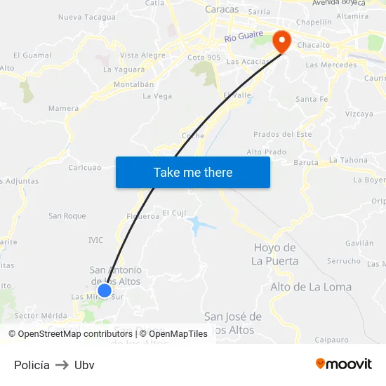 Policía to Ubv map