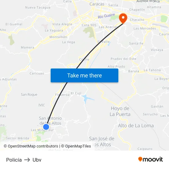 Policía to Ubv map