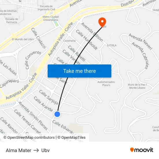 Alma Mater to Ubv map