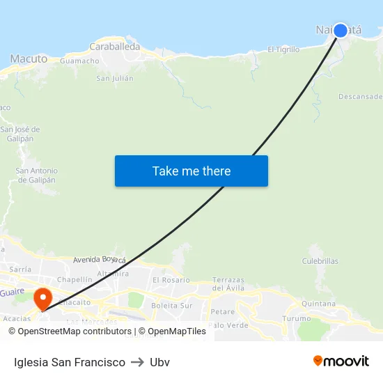Iglesia San Francisco to Ubv map