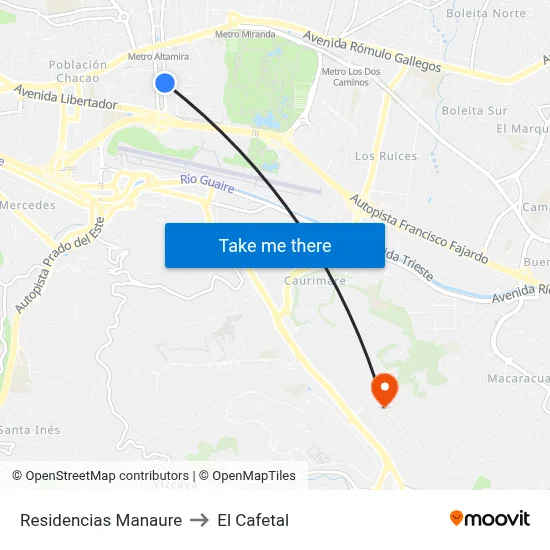 Residencias Manaure to El Cafetal map