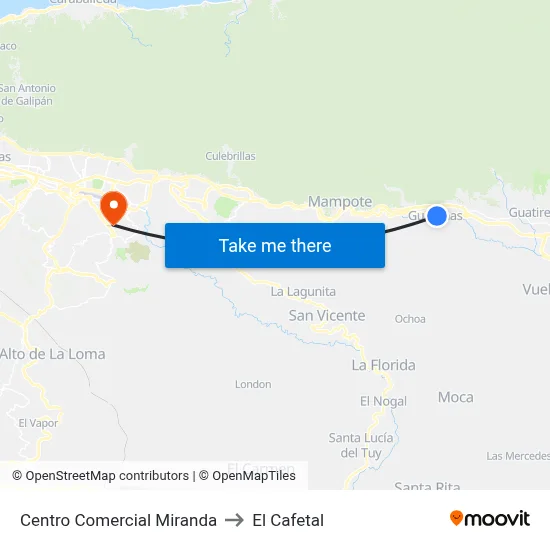 Centro Comercial Miranda to El Cafetal map