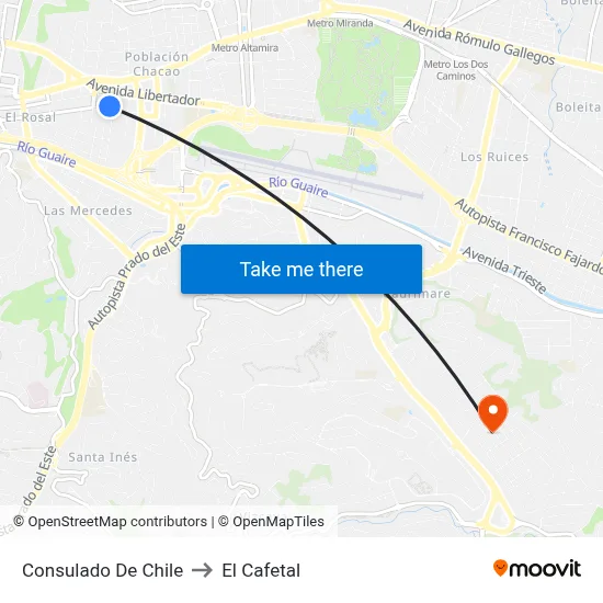 Consulado De Chile to El Cafetal map