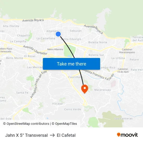 Jahn X 5° Transversal to El Cafetal map
