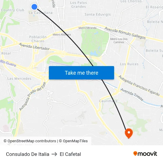 Consulado De Italia to El Cafetal map
