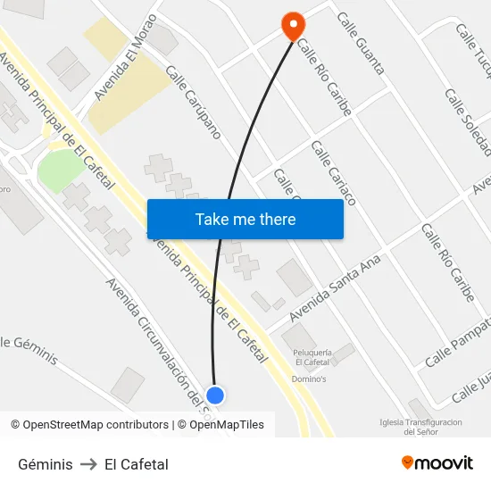 Géminis to El Cafetal map