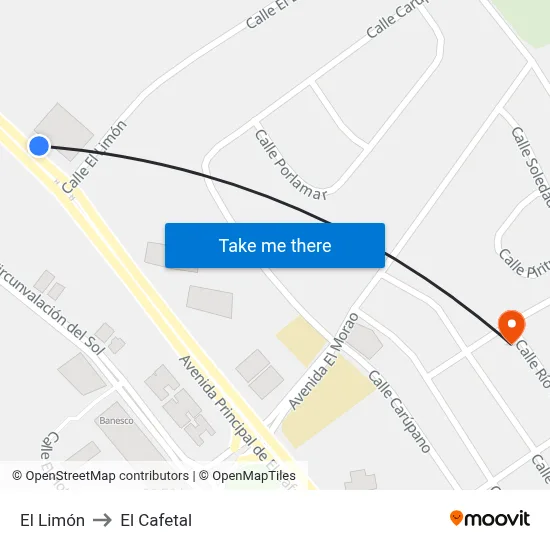 El Limón to El Cafetal map