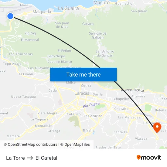 La Torre to El Cafetal map