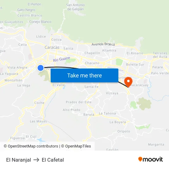 El Naranjal to El Cafetal map