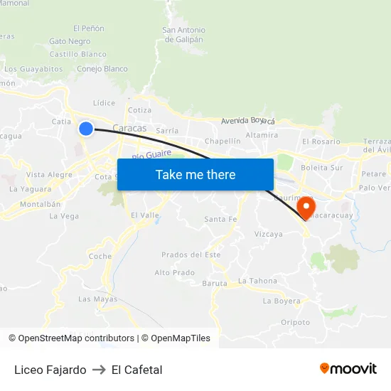 Liceo Fajardo to El Cafetal map