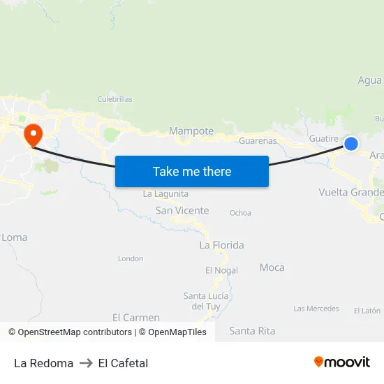 La Redoma to El Cafetal map