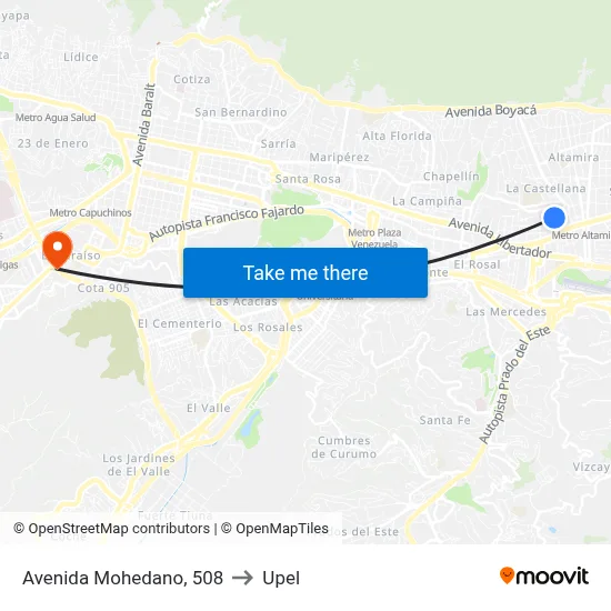 Avenida Mohedano, 508 to Upel map