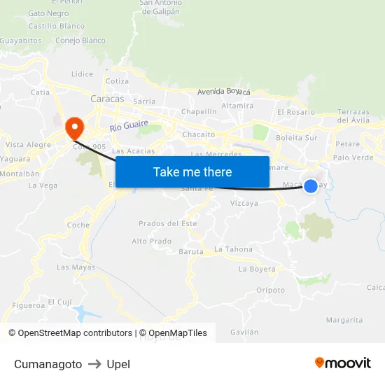 Cumanagoto to Upel map