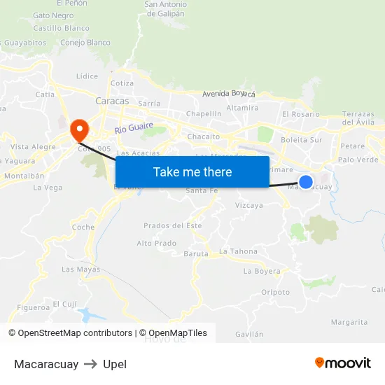 Macaracuay to Upel map