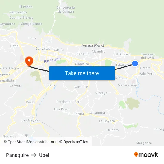 Panaquire to Upel map