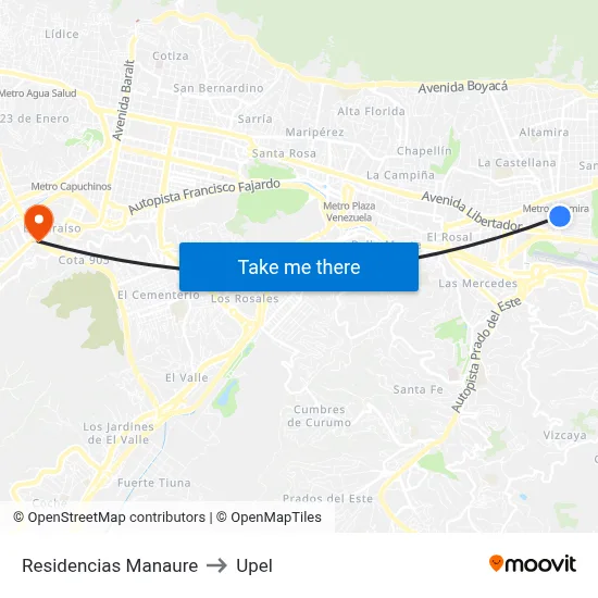 Residencias Manaure to Upel map