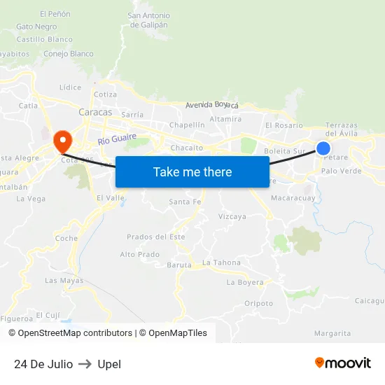 24 De Julio to Upel map