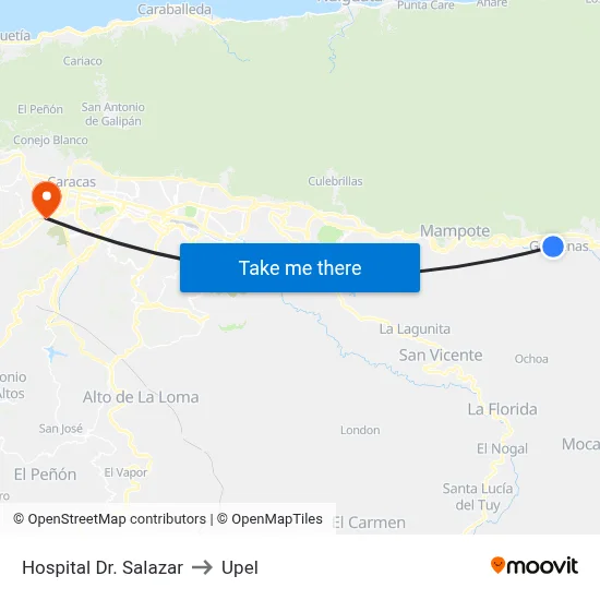 Hospital Dr. Salazar to Upel map