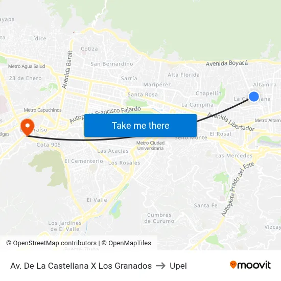 Av. De La Castellana X Los Granados to Upel map