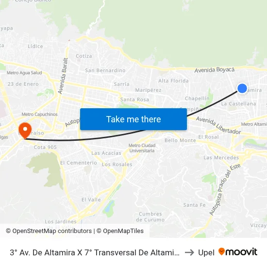 3° Av. De Altamira X 7° Transversal De Altamira to Upel map