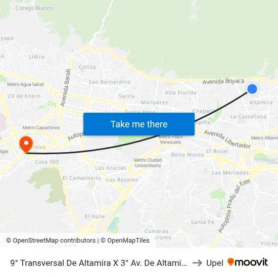 9° Transversal De Altamira X 3° Av. De Altamira to Upel map
