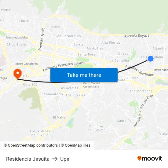 Residencia Jesuita to Upel map