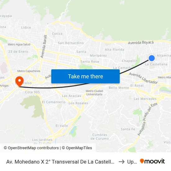 Av. Mohedano X 2° Transversal De La Castellana to Upel map