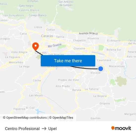 Centro Profesional to Upel map