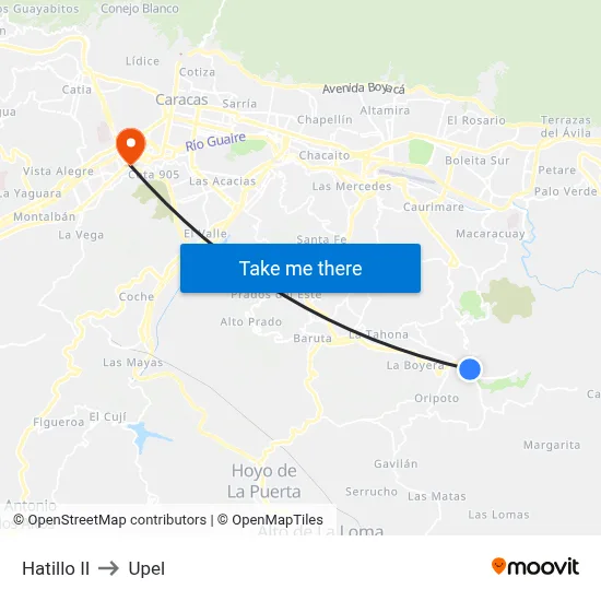 Hatillo II to Upel map