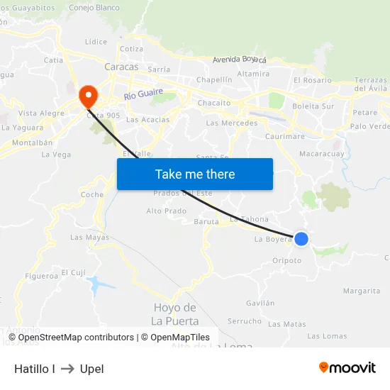 Hatillo I to Upel map